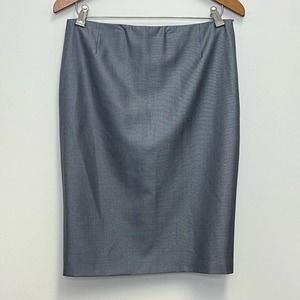 Escada Silk Wool Blend Pencil Skirt with Dovetail Back Black Label Size 36 Small